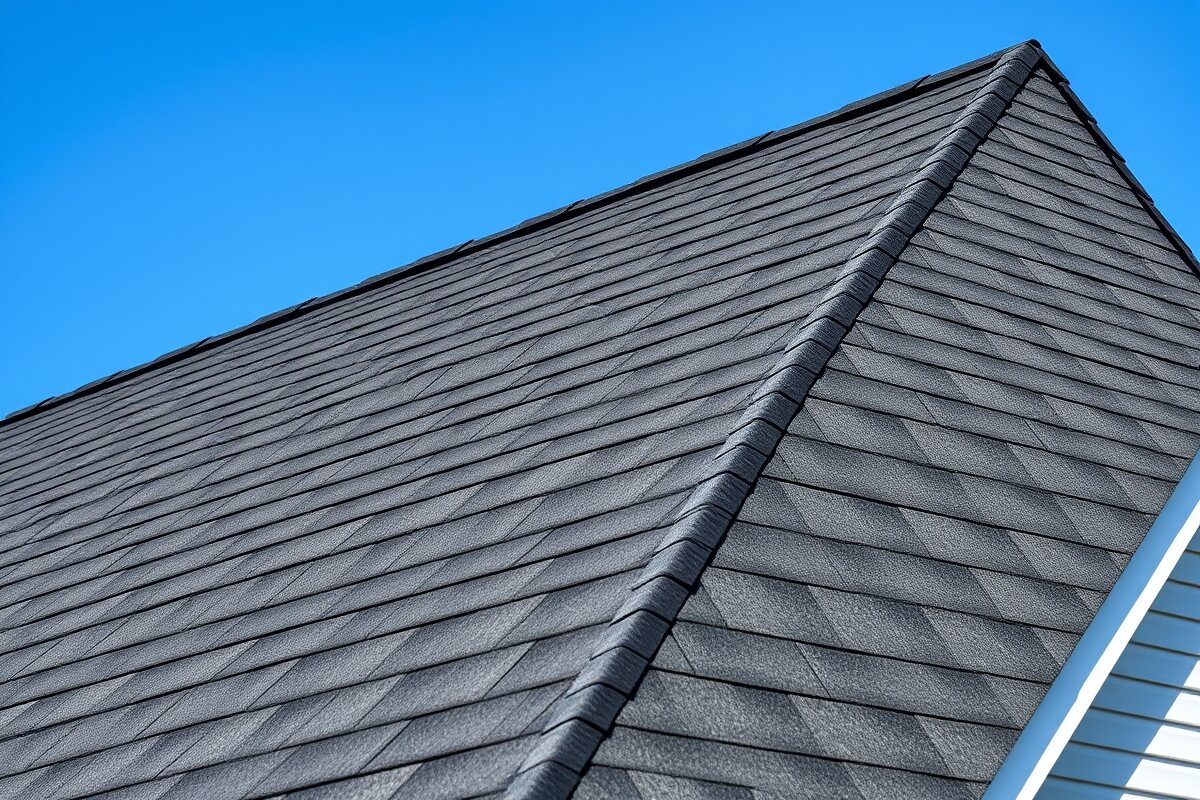 Architectural asphalt shingle roof replacement on a home in Concord, MA by Black Ladder Group